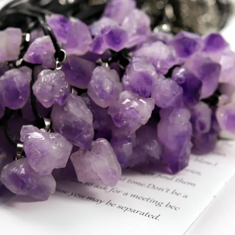 Hot Irregular Quartz Pendant Nature Stone CharmVintage Style Handmade Diy Jewelry Accessory