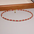 Minimalist Natural Redstone Abacus Beaded Necklace for Women 14K Gold Plated Healing Crystal Necklace Fashion Jewelry Wholesale