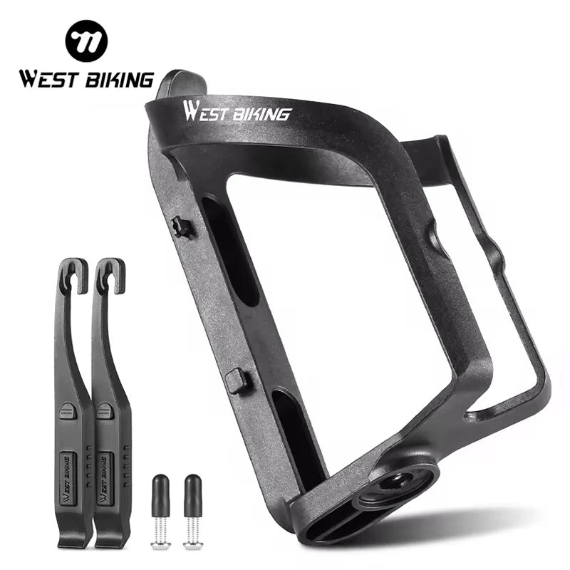 WEST BIKING 2-in-1 Bicycle Water Bottle Cage Plastic Mountain Road Bike Cycling Holder With 2 Tire Levers