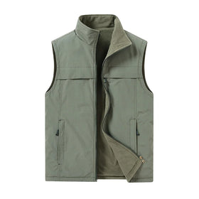 Sunny Outerwear Zip up Fleece Lined Windproof Sleeveless Jacket Men's Lightweight Softshell Vest for Running Hiking