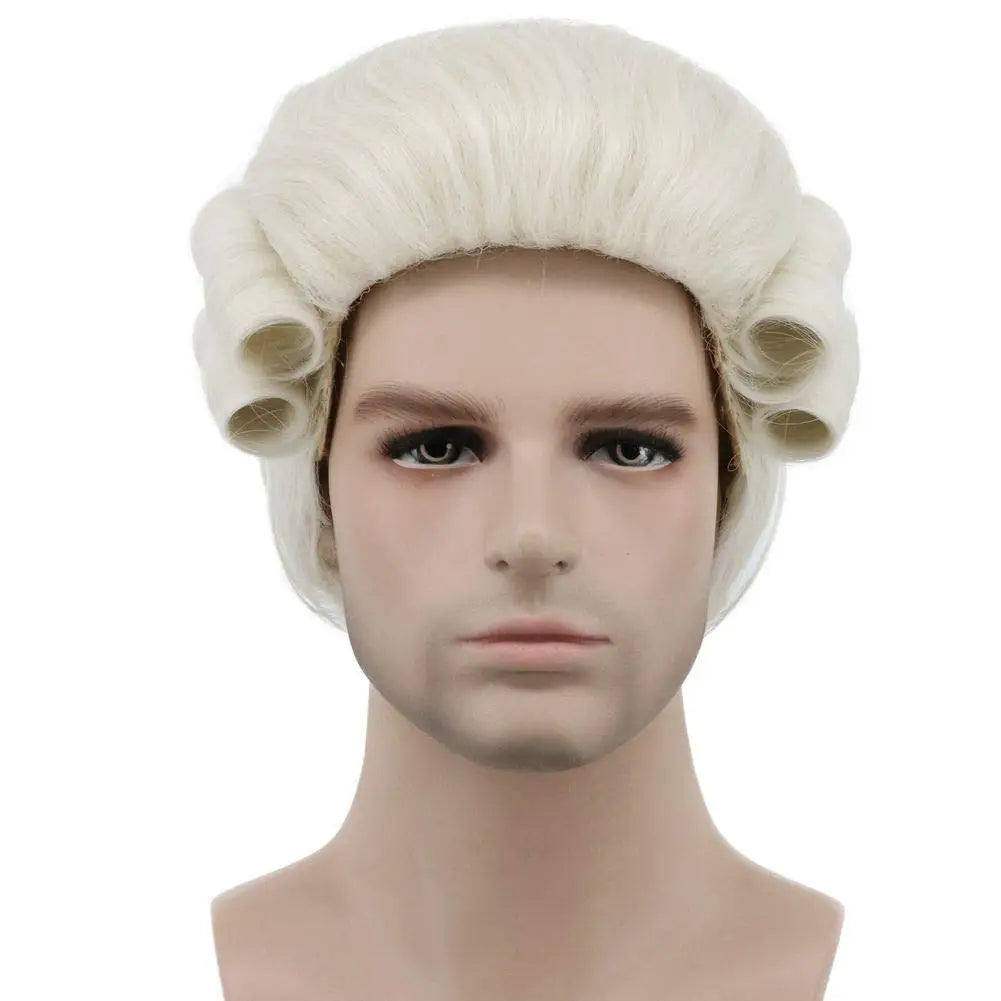 Adult Mens Blond Perucke Lawyer Fancy Dress Synthetic Wigs HPC-6011