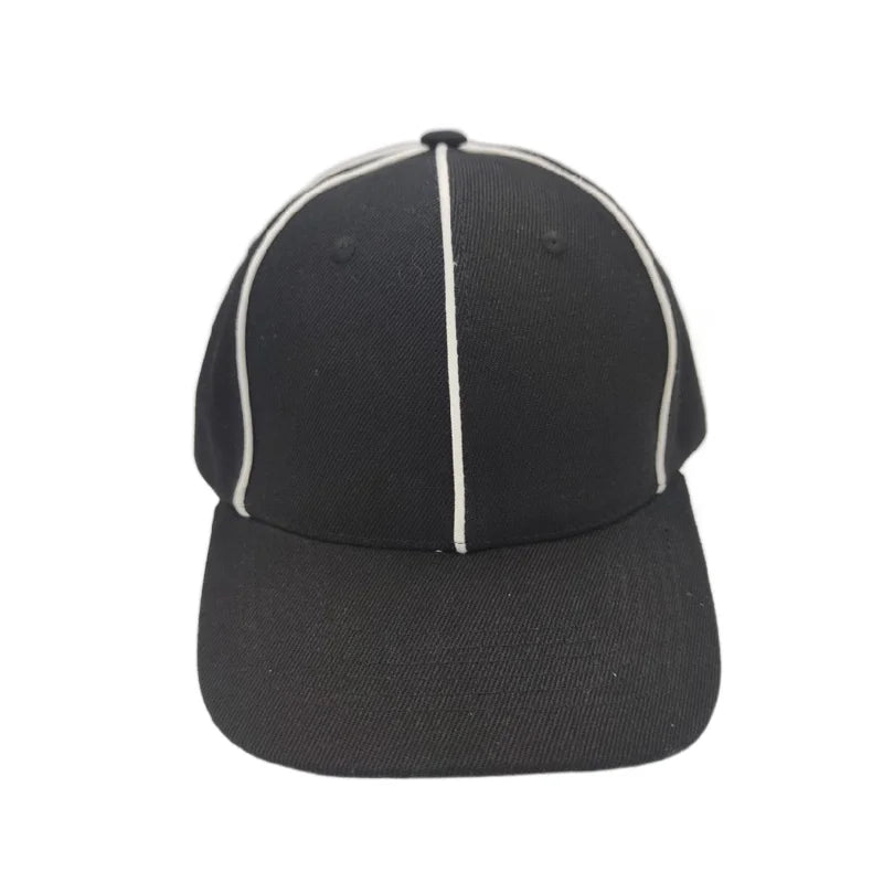 Vintage Custom Design Cricket Baggy Black Cap for Men 100% Cotton 6-Panel Canvas Hats