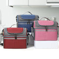 Large Capacity Cross-body Fresh-keeping Insulated Lunch Bag Large Cooler Tote Bags Double Deck Cooler Leak-proof Lunch Bags