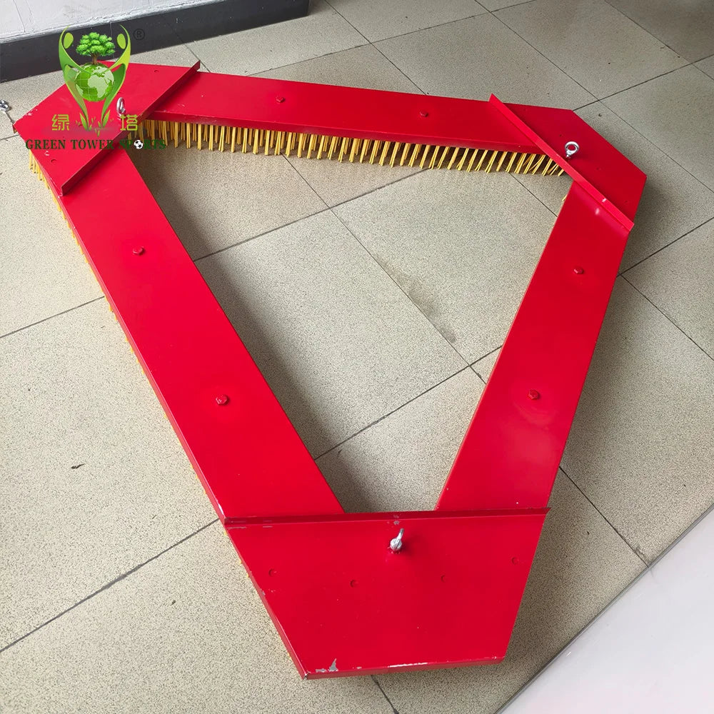 Professional Triangular Turf Brush 120cm Wide Leveling Tool for Sand & Rubber Infill on Soccer Fields and Football Pitches