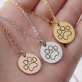 New Hot Selling Fashion Gold Plated Custom Stainless Steel Cute Animal Dog Paw Pendant Necklace