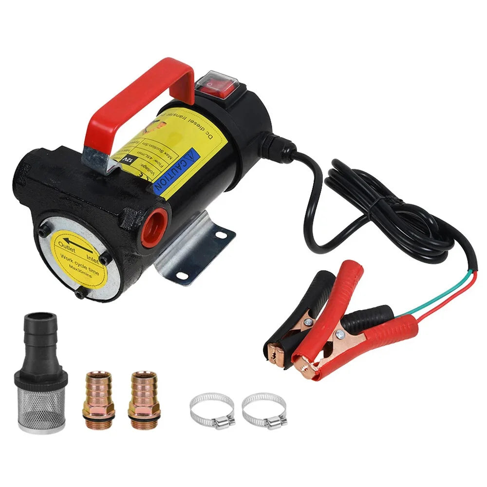 Electric Transfer Pump 12V 24V DC Mini Fuel Dispensing Diesel Refuelling Pump 175W Oil Dispenser for Portable Gas Station