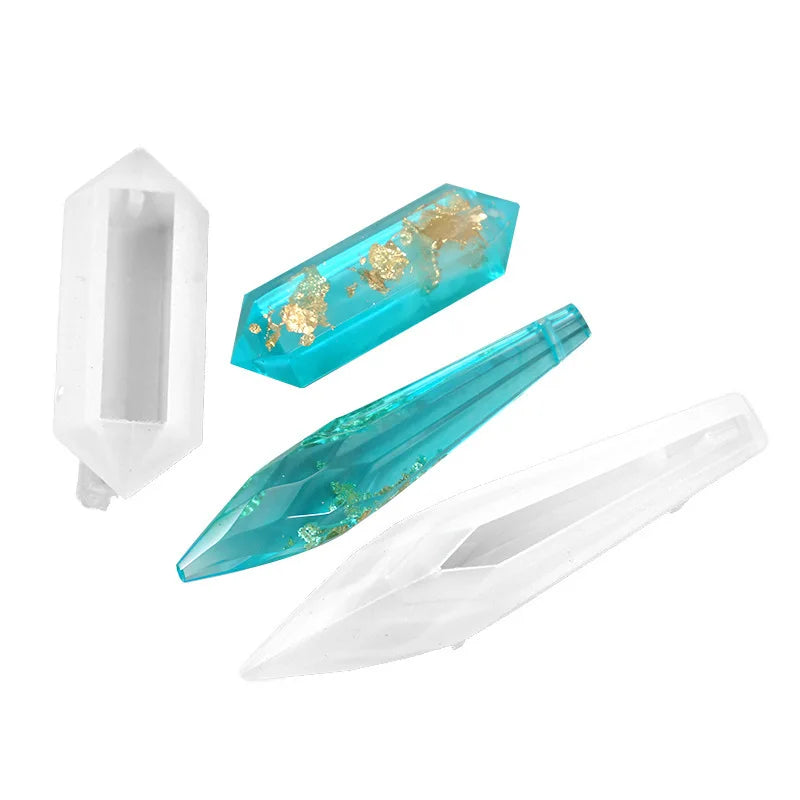 HY Crystal UV Resin Mold Silicone Epoxy Pendulum Gemstone Necklace Pendant Molds for Resin Jewelry Making