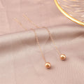 Wholesale Simple Titanium Steel 18k Gold Women Tassel Korean Earrings Ball Gold Dangle Threader Earrings