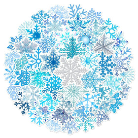 50PCS Winter snow christmas decoration decals snowflake sticker