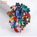 2023 Hot Sale Big Crystal Colorful Flower Rhinestone Brooch for Woman