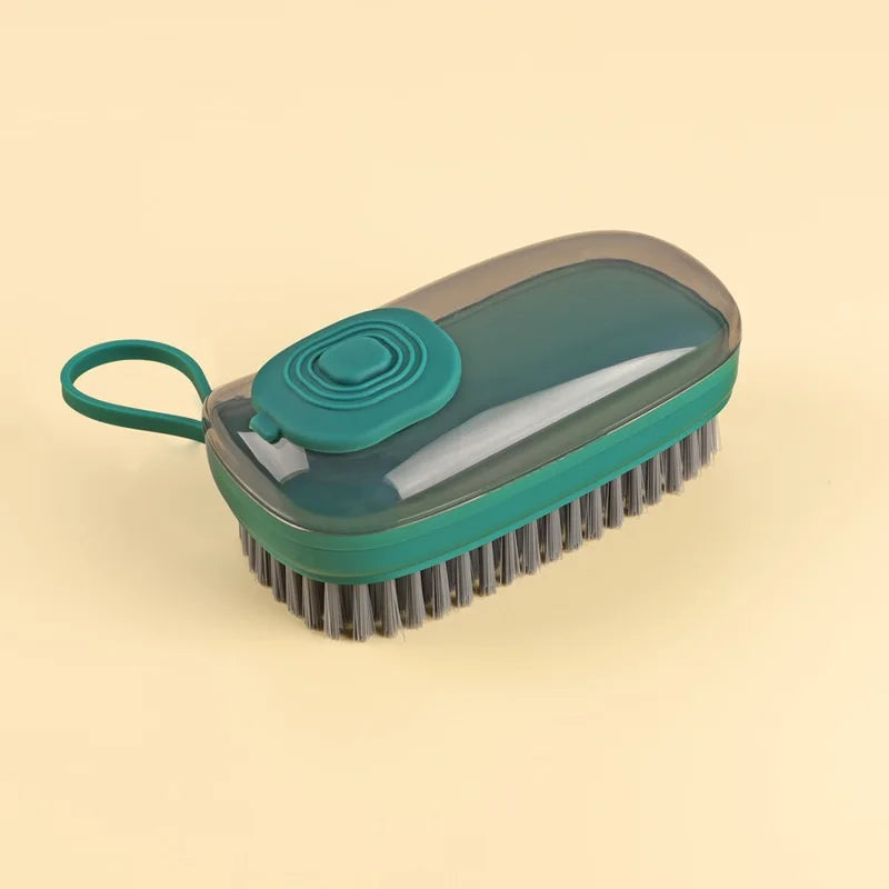 2023 Home Cleaning Small Shoe Brush Plastic Scrub Brush With Soap Dispenser Kitchen Dish Brush With Liquid Soap Dispenser