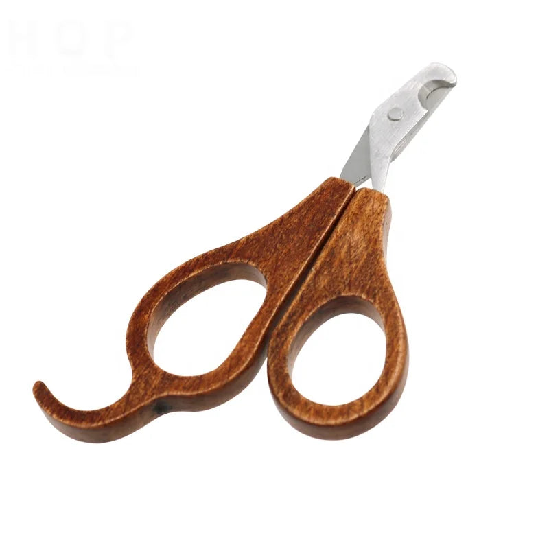 Factory Wholesale Brown Wooden Dog Nail Scissors Cat Nail Cutter Pet Nail Clipper