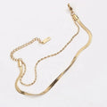 Hot Selling 18K PVD Plating Stainless Steel 2 Layers Rice Grains Bead Chain Flat Snake Chain Bracelet for Women