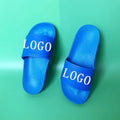 America Hot Selling Blue PVC slippers Indoor Bath Home Sliders Custom Slides with logo Manufacturer Print Soft Beach Sandals
