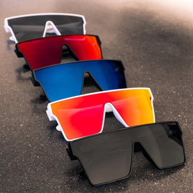 Lmamba 21041 Factory Custom Logo Oversized Square Sunglasses Men Women High Quality Mirror Lens Sun Glasses