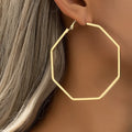 Vintage Metal Gold Plated Big square Drop Earrings for Women Girls Geometric Irregular Metal Alloy Earring Statement Jewelry
