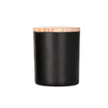 Wholesale 10 Oz. Wooden Cap Luxury Candle Glass Container Black Jar Candle Jar for Sale