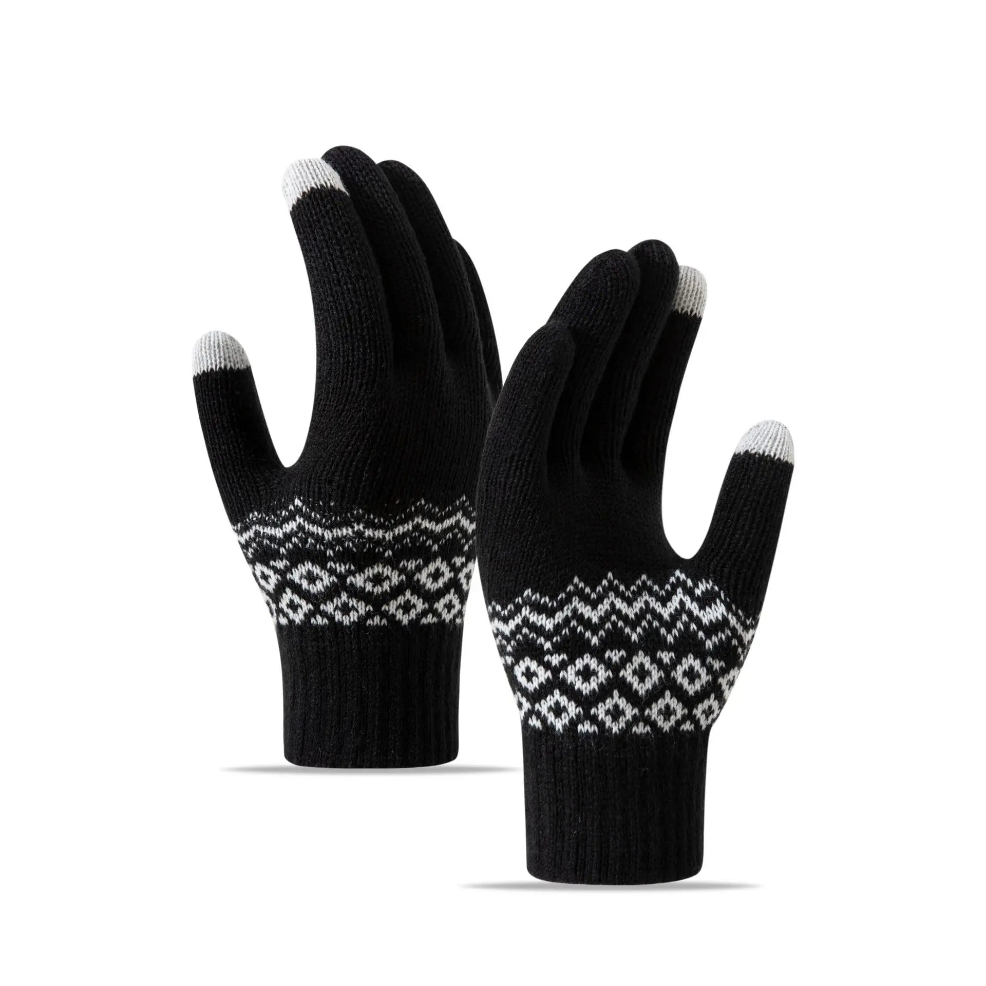 Knitted Wool Gloves Warm and Fleece Touch Screen Outdoor Sports Gloves