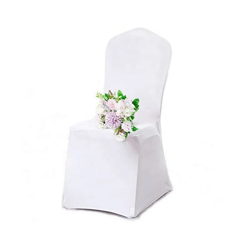 Wholesale Chair Decoration Wedding House Chaise Mariage White Chair Covers Polyester Spandex Stretchable Dinning Chair Cover