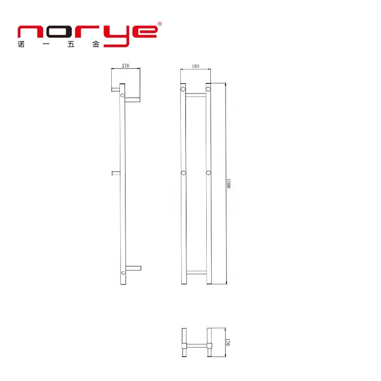 Stainless Steel 304 Electric Heated Towel Rail Warmer Double Towel Rack for Hotel Use Feature Heater