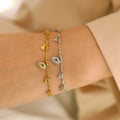 Personalized Style Jewelry 18K PVD Gold Plated Devil's Eye Tassel Beads Zircon Stainless Steel Bracelet