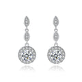 925 Silver Long Round Stud Earrings for Women Fashion Jewelry 2021 Rhodium Plated Earring