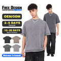 High Quality Oversized Blank Heavyweight Fried Batik Washed T-shirt High Street Retro Fashion Brand Short Sleeve T-shirt