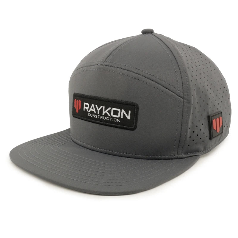 Custom 7 Panel Polyester Embroidery Patch Logo Laser Hole Cut Perforated Cap Snapback Hat