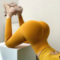 High Waist Peach Hip Yoga Pants Seamless Spandex/Nylon Four-Way Stretch Breathable Solid Fitness Leggings