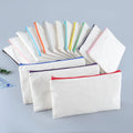 Best Personalized Custom White Large Capacity Big Zipper Envelope Canvas Pencil Pouch Bag for Study Supplies