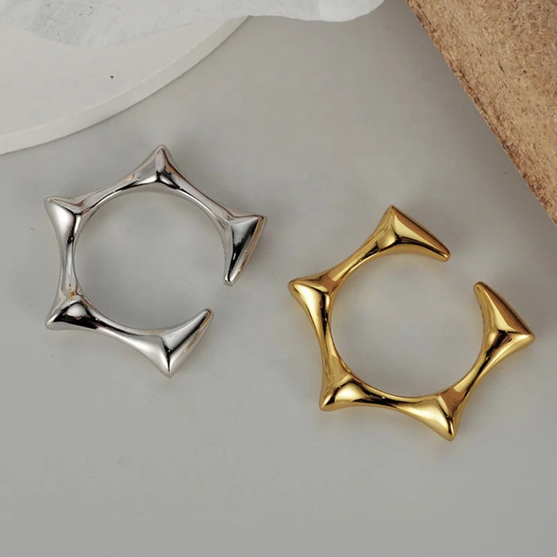 ICEBELA Korean Ring Factory Open Adjustable Ring S925 Sterling Silver Hot Selling Creative Design Star Girls Ring