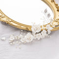 Handmade Beaded Crystal Pearl Crystal Acrylic Flower Headband Party Bride Tiara Jewelry Wedding Hair Accessories