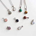 S925 Sterling Silver Natural Crystal Gemstone Necklace Small Gem Stones Natural Pendant Necklaces