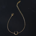 Trendy Minimalist 316L Stainless Steel 18K Gold Plated Crescent Moon Charm Bracelet