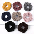 2020 Winter New Design Stripe Rubber Hair Ties Knitted Cloth Scrunchy Winter Corduroy Hair Scrunchies