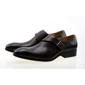 Classic Buckle Monk Lace Men's Dress Shoes Business Formal Brown Black Pointed Toe Leather Shoes for Wedding Strap Closure