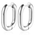 Chic 18K Gold Plated Lightweight Geometric Hoop Threader Drop Dangle Earrings for Women Hypoallergenic