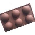 HY 6 Cavities Large Half Circle Chocolate Mold for Desserts Cake Making MegaBDM