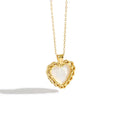 S925 Sterling Silver Cross Chain Heart Shape Shell Pendant Necklace Heart Pendant Necklace for Women