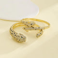 Lancui Hiphop Jewelry Women Animal Leopard 18K Gold Cuff Thick Chunky Bangle Bracelet Cuff