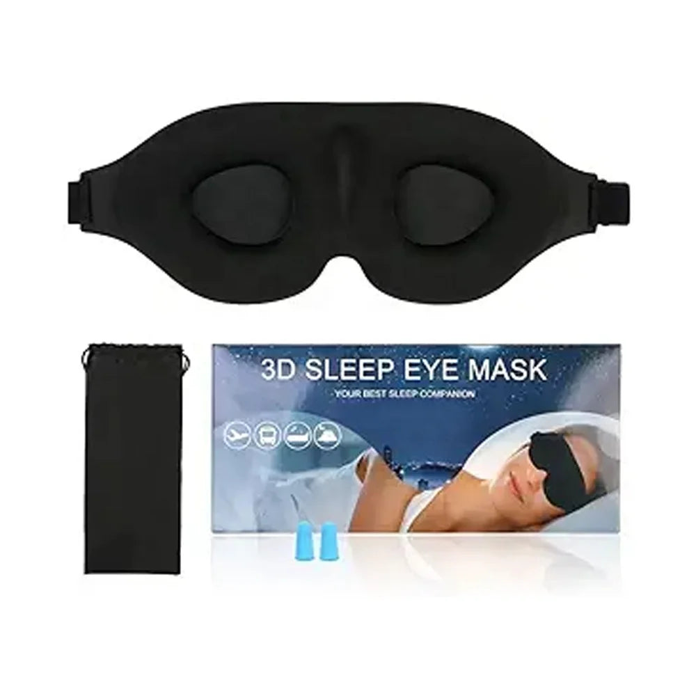 3D Cotton Elastic Knit Eye Mask Soft Portable Sleepmask for Women and Men Home and Travel Use Anti-Wrinkle OEM Product