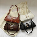 Hot Selling Trendy French Underarm Solid Color Ins Fashion Women Leather Tote Bags for Ladies Girls