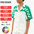 Custom Design logo High Quality Knitted Knitwear Summer Mesh Hollow Out Summer Polo Neck Men Crochet Cotton Shirt