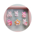 100Pcs New Cute Resin Mini Strawberry Cake Bowknot Rabbit Flat Back Phone Embellishments for Hair Bows Accessories