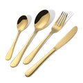 Golden Travel Stainless Steel Bulk Silverware Set Dinner Spoons Forks and Knives for Events
