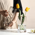 Custom Large Square Column Glass Vase Elegant European Modern Luxury Nordic Wedding Home Party Decorations Novel Classic