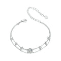 Double Zircon Princess Cut Charm Bracelet S925 Sterling Silver Plated Fashion Jewelry Custom18k Gold Plated Gift