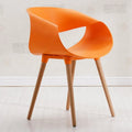Minimalist Design Restaurant Desk Chair Modern Plastic Dining Chair Solid Bench Wood Legs Room Desk Chair