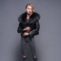 Winter New Sheep Bomber Cropped Fur Coat Womens Shearling Leather Jacket