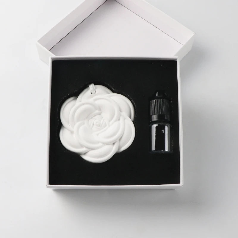 Handmade Eco-Friendly Scented Ceramic Porcelain Flower Air Freshener for Home Car & Office-Essential Oil Diffuser